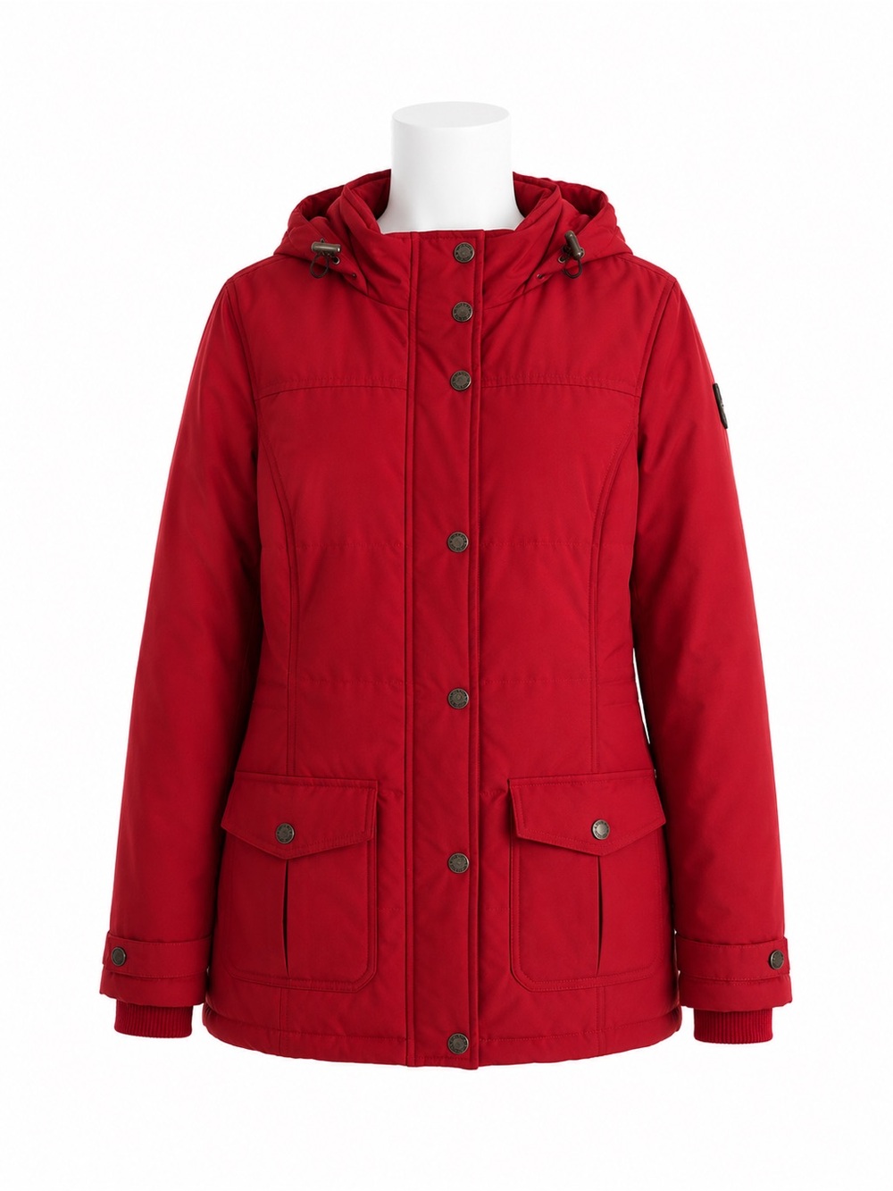 Size S‎ Eckored Women’s Down Winter Parka Coat Red Hooded Jacket
